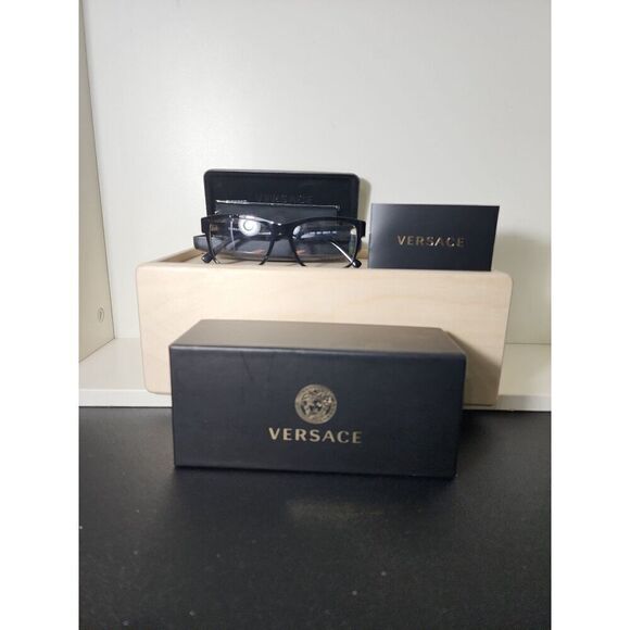 New Authentic Versace 3266 GB1 Eyeglasses Black 55-17 145 - Picture 3 of 7